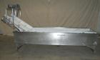 Used Inclined Plastic Submerged Belt Conveyor, 304 Stainless Steel. 24