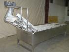 Used Inclined Plastic Submerged Belt Conveyor, 304 Stainless Steel. 24