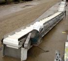 Used Incline Belt Conveyor, 304 stainless steel frame. Plastic belt 18