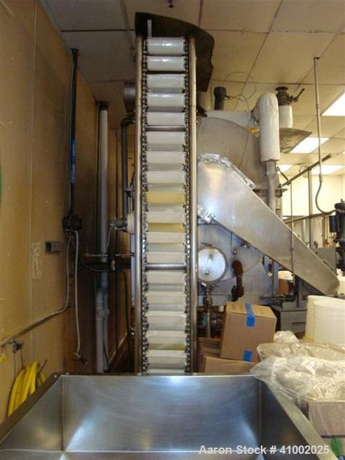 Used Z Bucket Conveyor, 9"inside x 4" Pockets, 11" Discharge SS Frame