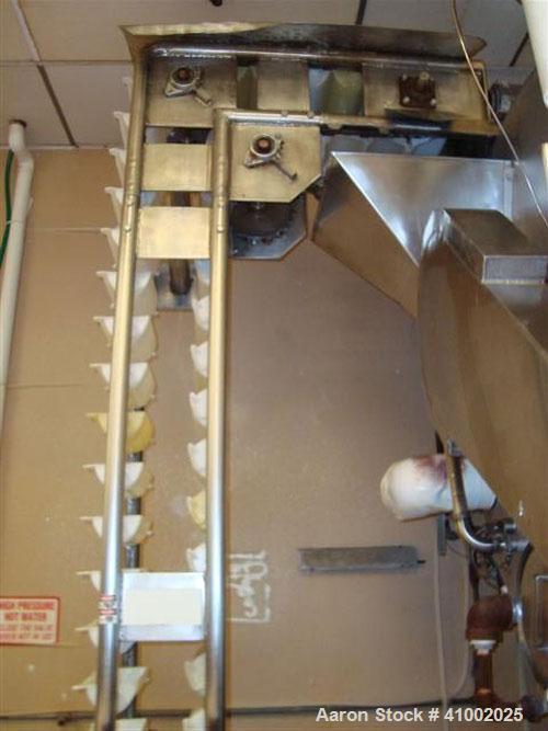 Used Z Bucket Conveyor, 9"inside x 4" Pockets, 11" Discharge SS Frame