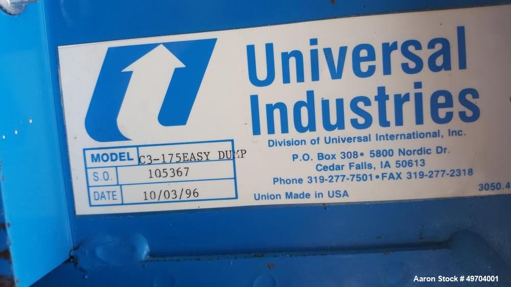 Used Universal Industries Bucket Elevator, Model C3-175ED