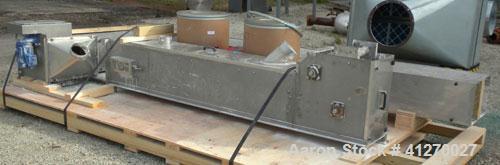 Used Deamco "S" Configuration Overlapping Bucket Elevator, model BES-09P-SW-X1-SS, type Solid Wall XI. Capacity 295 cubic feet an hour with 75% filled buckets. 84" horizontal bottom section, 134" ver...