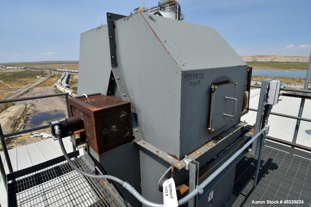 Used KWS Bucket Elevator, Model 37X55-1/2 NC, Carbon Steel. 70’ Shaft centers, capable of 160 tons per hour of Trona Ore at 85 pounds per cubic foot, operating capacity 80 short tons per hour. Dimens...