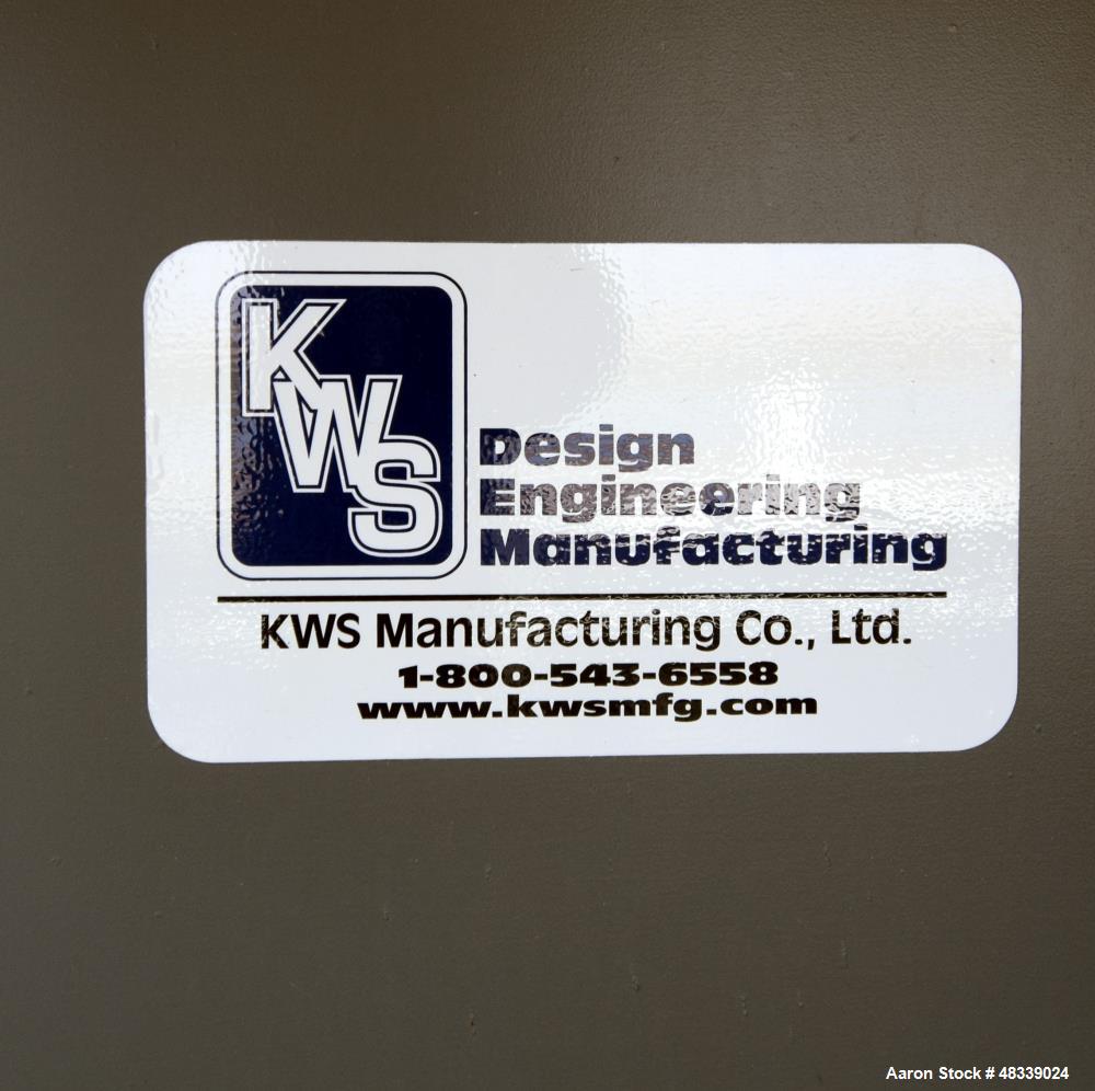 Used KWS Bucket Elevator, Model 37X55-1/2 NC, Carbon Steel. 70’ Shaft centers, capable of 160 tons per hour of Trona Ore at 85 pounds per cubic foot, operating capacity 80 short tons per hour. Dimens...