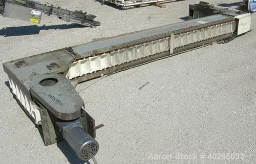 Used Meyer Overlapping Bucket Elevator, Model PC-52-6-S, carbon steel. Approximately 136" tall.  Plastic buckets 6" long x 4" wide x approximately 2 1/2" deep.  Driven by a 1/2 hp, 3/60/208-230/460 v...