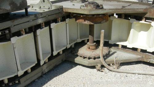 Used Meyer Overlapping Bucket Elevator, Model PC-52-6-S, carbon steel. Approximately 136" tall.  Plastic buckets 6" long x 4" wide x approximately 2 1/2" deep.  Driven by a 1/2 hp, 3/60/208-230/460 v...