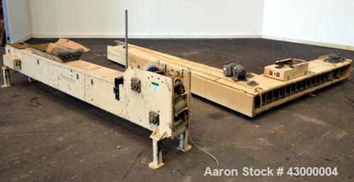 Used RBM Conveyor Systems Bucket Elevator, Model S100-6SW-DC, Carbon Steel. Standard S design. Approximately 240 cubic feet an hour capacity.  0.82 Liter plastic bucket volume, 6 wide x 4-1/2 long x ...