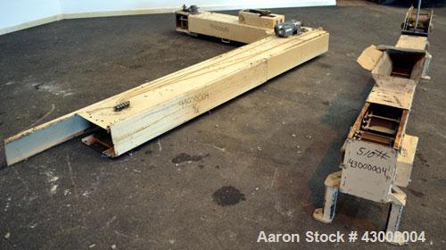 Used RBM Conveyor Systems Bucket Elevator, Model S100-6SW-DC, Carbon Steel. Standard S design. Approximately 240 cubic feet an hour capacity.  0.82 Liter plastic bucket volume, 6 wide x 4-1/2 long x ...