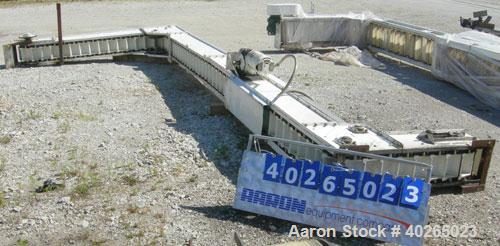 Used Deamco Corp. Overlapping Bucket Elevator, Carbon Steel. Approximately 17'-5" tall. Plastic buckets 6" long x 4" wide x approximately 2-1/2" deep. Approximate 35" long bottom horizonatl section x...