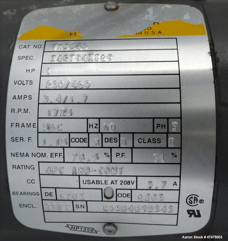 Used Universal Industries Vertical Bucket Elevator, Model SC