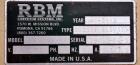 Used RBM Conveyor Systems Bucket Elevator, Model S100-6SW-DC, Carbon Steel. Standard S design. Approximately 240 cubic feet an hour capacity.  0.82 Liter plastic bucket volume, 6 wide x 4-1/2 long x ...