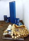 Used Universal Industries Vertical Bucket Elevator, Model C3-175, Carbon Steel. Capacity free flowing material 220 cubic feet per hour, approximately 27’ discharge height, 29’ overall height. Plastic...