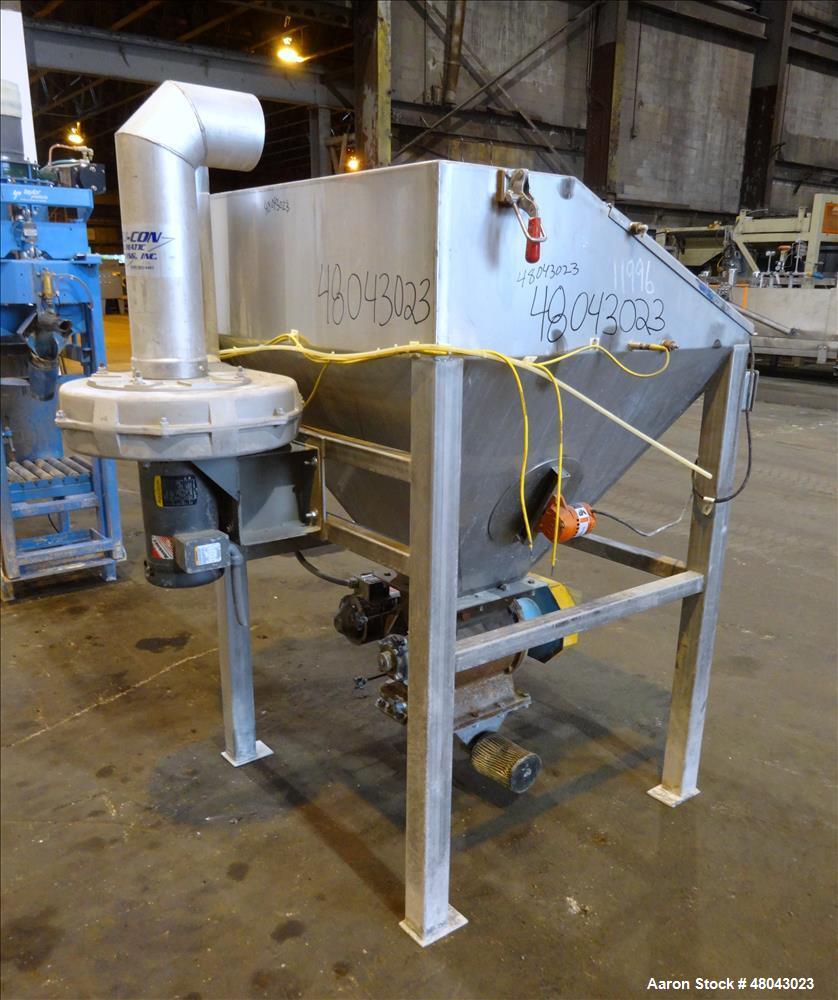 Used Pneumatic Conveying Inc. Bag Dump Hopper, 304 Stainless Steel.