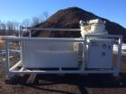 Unused- AZO Pneumatic Conveyor. Skid mounted. Includes: hopper, filters, blower, electric motor, rotary airlock, soundproof enclosure, control box, stainless steel plumbing. Max blower vacuum suction...