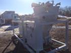 Unused- AZO Pneumatic Conveyor. Skid mounted. Includes: hopper, filters, blower, electric motor, rotary airlock, soundproof enclosure, control box, stainless steel plumbing. Max blower vacuum suction...