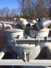 Unused- AZO Pneumatic Conveyor. Skid mounted. Includes: hopper, filters, blower, electric motor, rotary airlock, soundproof enclosure, control box, stainless steel plumbing. Max blower vacuum suction...