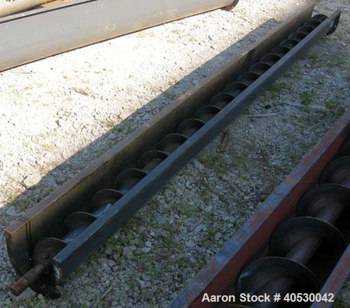 Used Screw conveyor section, carbon steel, consisting of (1) 6" diameter x 118" long x 3" pitch, (1) trough section 6 3/4" wide x 120" long x 7" deep. No motor, end plates or drive.