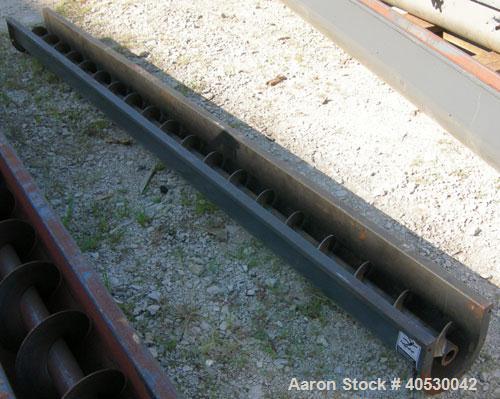 Used Screw conveyor section, carbon steel, consisting of (1) 6" diameter x 118" long x 3" pitch, (1) trough section 6 3/4" wide x 120" long x 7" deep. No motor, end plates or drive.