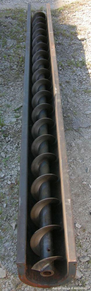 Used Screw conveyor section, carbon steel, consisting of (1) 6" diameter x 118" long x 3" pitch, (1) trough section 6 3/4" wide x 120" long x 7" deep. No motor, end plates or drive.