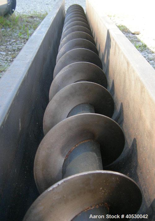 Used- Screw conveyor section, carbon steel, consisting of (1) 6" diameter x 118" long x 3" pitch, (1) trough section 6 3/4" ...