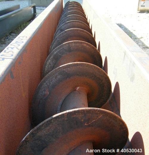 Used- Screw conveyor section, carbon steel, consisting of (1) 9" diameter x 117" long x 4 1/2" pitch, (1) trough section 10"...