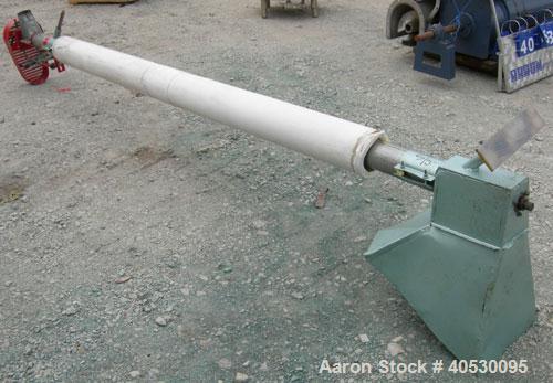 Used Hutchinson Wil-Rich Manufacturing Screw Conveyor, carbon steel. Approximately 3 1/2" diameter x 144" long x 1 3/4" centers screw, enclosed tube 4" diameter. 3 3/4" discharge, no motor.