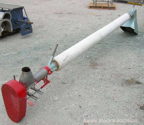 Used Hutchinson Wil-Rich Manufacturing Screw Conveyor, carbon steel. Approximately 3 1/2" diameter x 144" long x 1 3/4" centers screw, enclosed tube 4" diameter. 3 3/4" discharge, no motor.