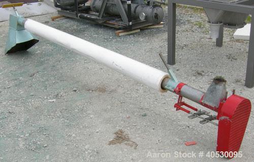 Used Hutchinson Wil-Rich Manufacturing Screw Conveyor, carbon steel. Approximately 3 1/2" diameter x 144" long x 1 3/4" centers screw, enclosed tube 4" diameter. 3 3/4" discharge, no motor.