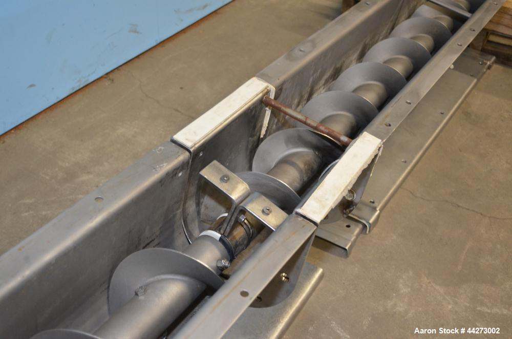 Used- Horizontal Screw Conveyor, Stainless Steel.