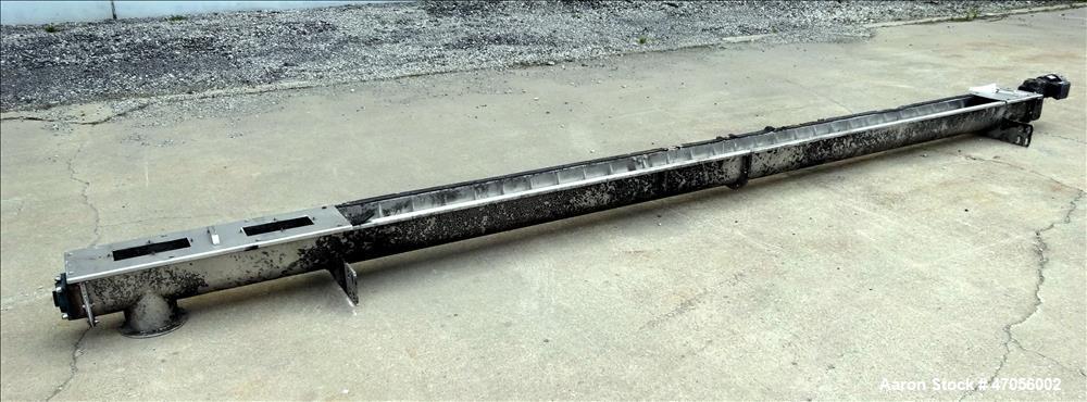 Used Screw Conveyor/Continuous Mixer, 304 Stainless Steel, Horizontal.