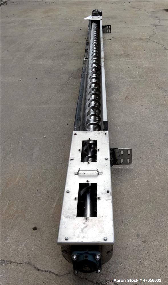 Used Screw Conveyor/Continuous Mixer, 304 Stainless Steel, Horizontal.
