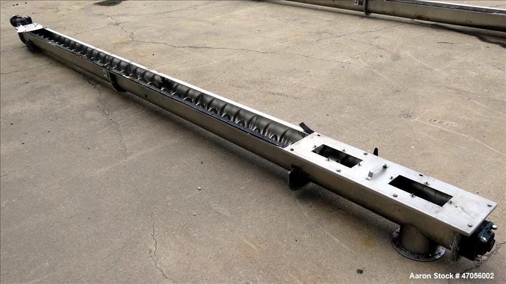 Used Screw Conveyor/Continuous Mixer, 304 Stainless Steel, Horizontal.