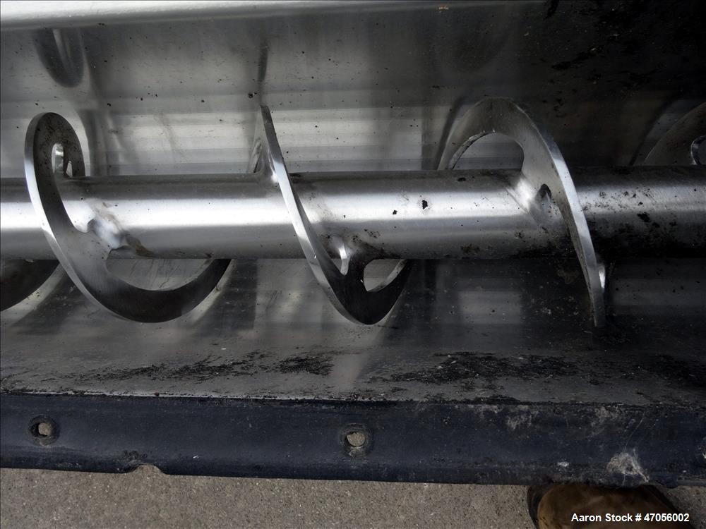 Used Screw Conveyor/Continuous Mixer, 304 Stainless Steel, Horizontal.