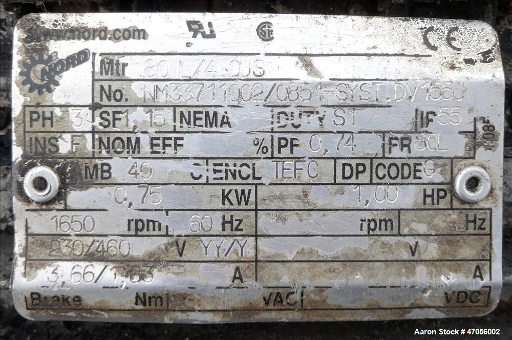 Used Screw Conveyor/Continuous Mixer, 304 Stainless Steel, Horizontal.