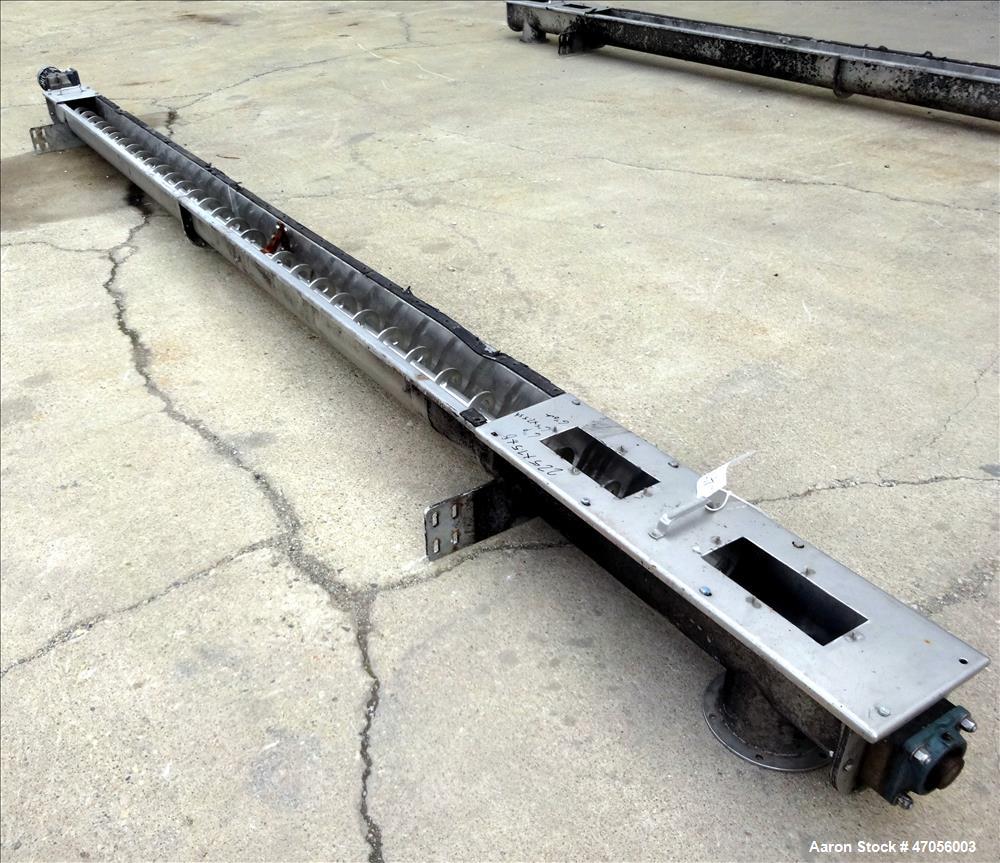 Used Screw Conveyor/Continuous Mixer, 304 Stainless Steel, Horizontal.