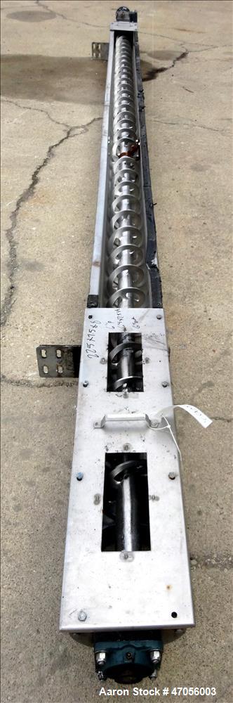 Used Screw Conveyor/Continuous Mixer, 304 Stainless Steel, Horizontal.