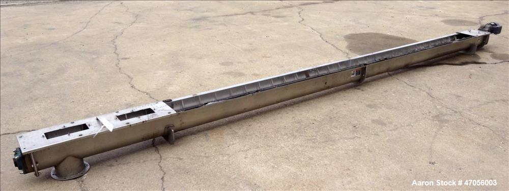 Used Screw Conveyor/Continuous Mixer, 304 Stainless Steel, Horizontal.