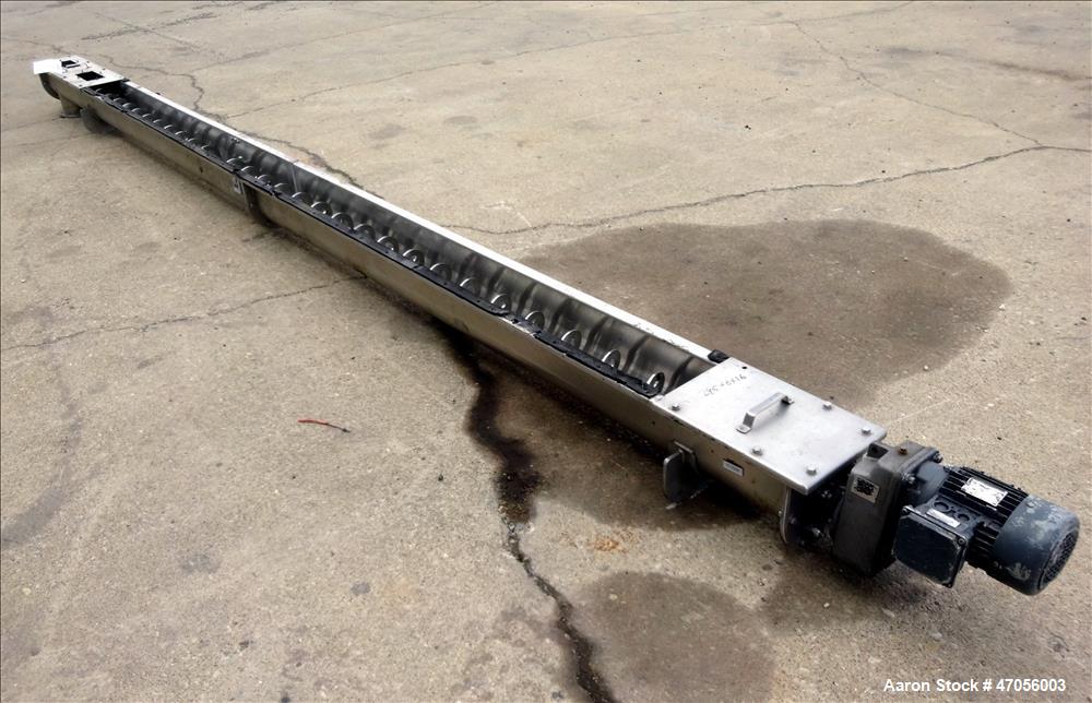 Used Screw Conveyor/Continuous Mixer, 304 Stainless Steel, Horizontal.