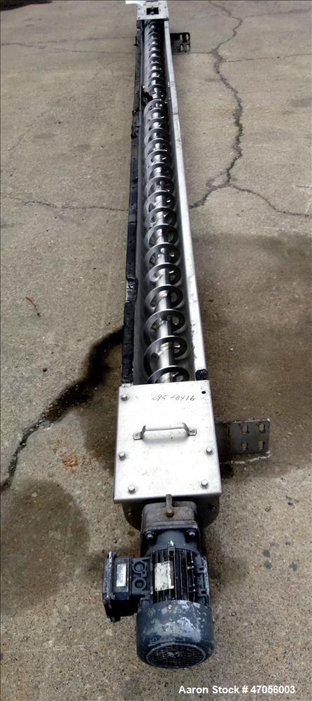 Used Screw Conveyor/Continuous Mixer, 304 Stainless Steel, Horizontal.