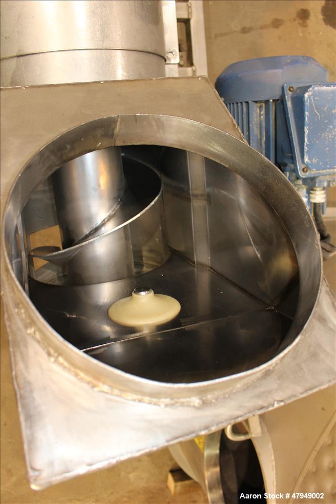 Used Incline Screw Conveyor, 304 Stainless Steel.
