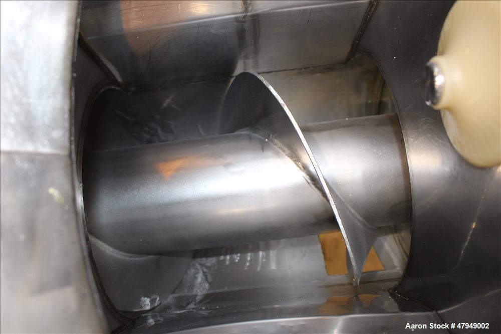 Used Incline Screw Conveyor, 304 Stainless Steel.