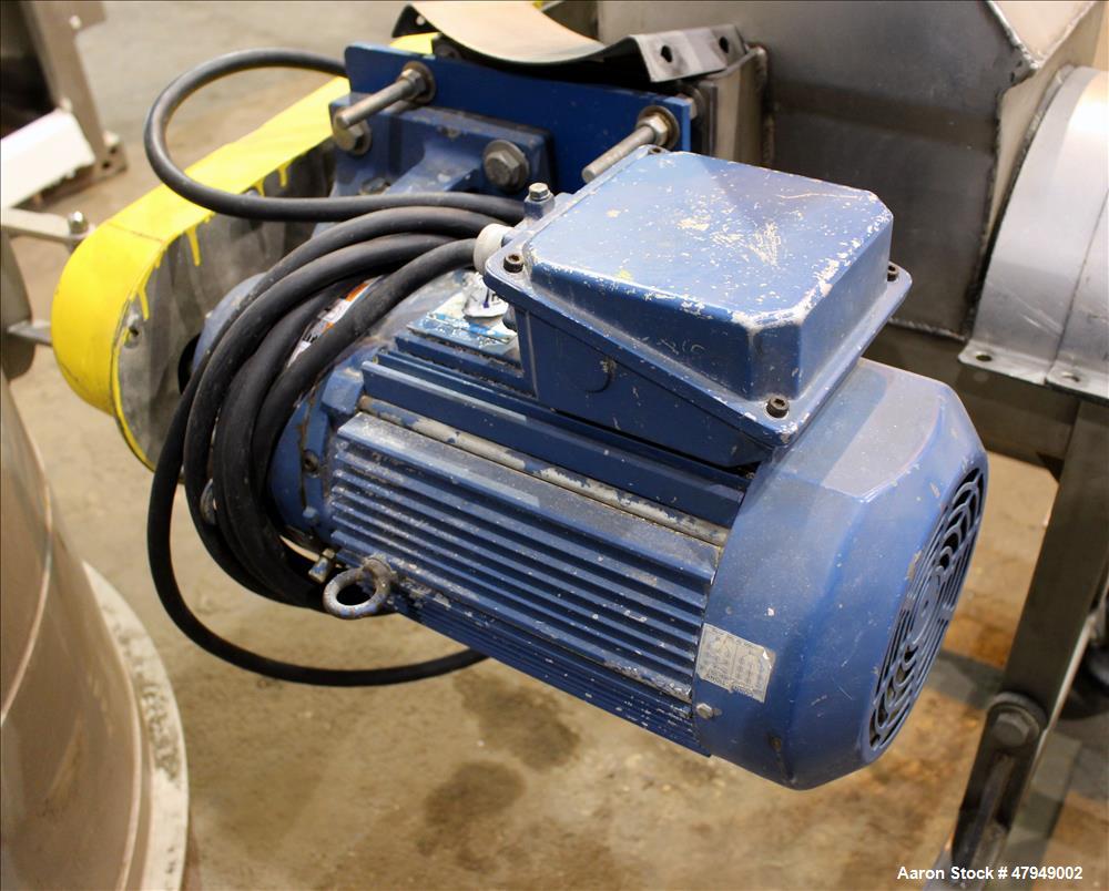 Used Incline Screw Conveyor, 304 Stainless Steel.