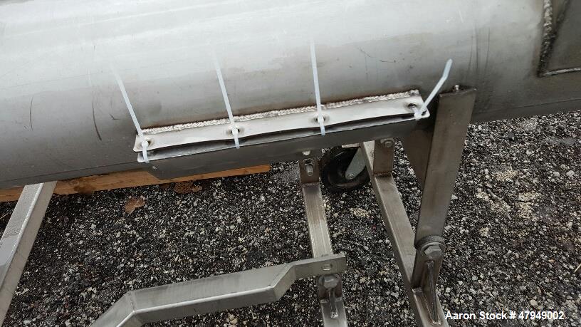 Used Incline Screw Conveyor, 304 Stainless Steel.