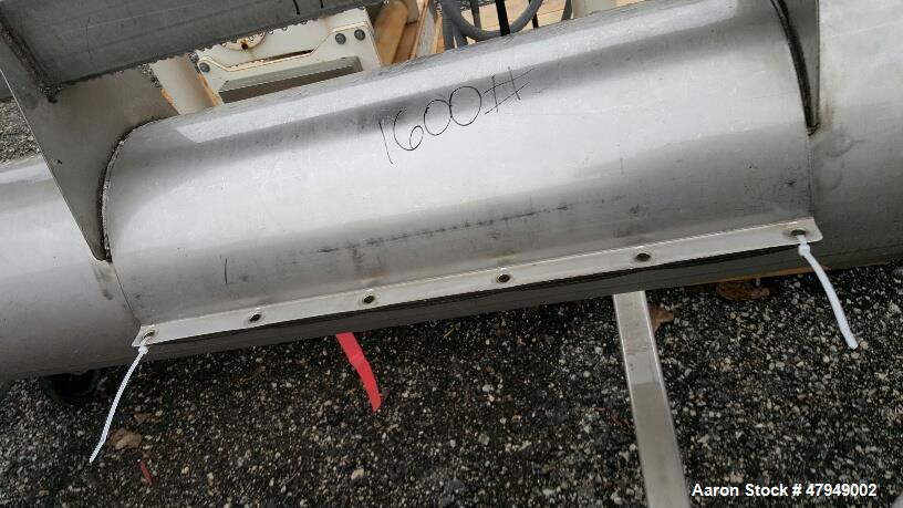 Used Incline Screw Conveyor, 304 Stainless Steel.