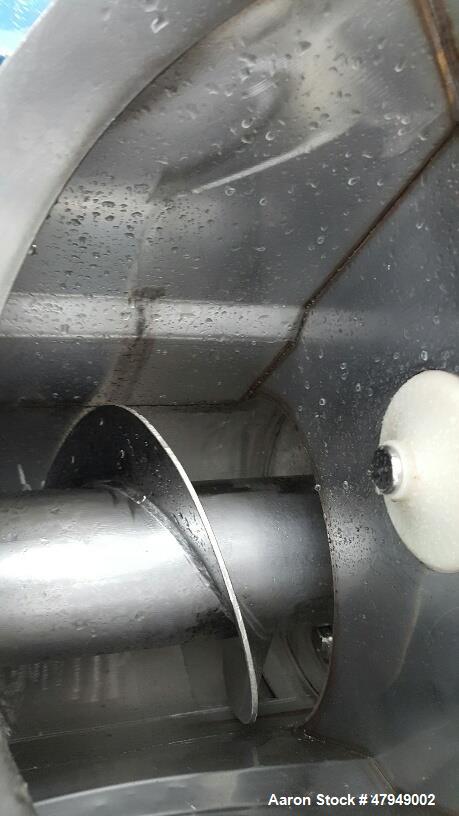 Used Incline Screw Conveyor, 304 Stainless Steel.