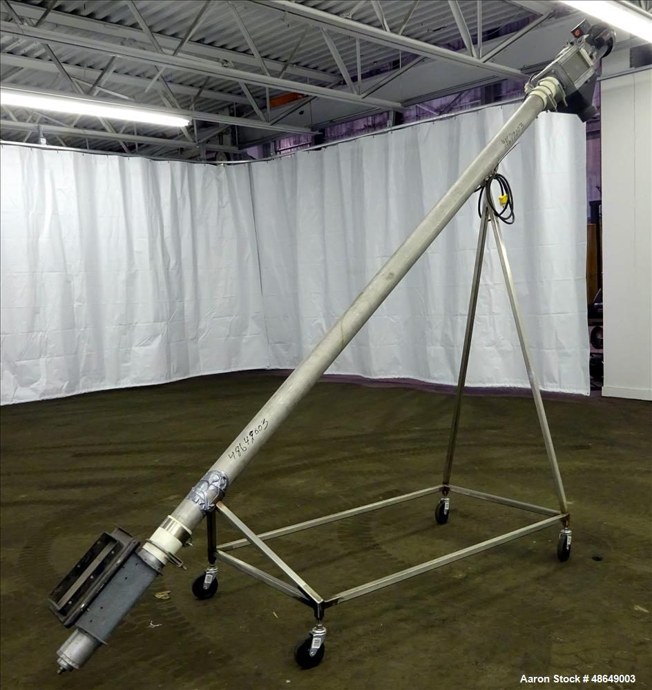 Used Incline Screw Conveyor, Carbon Steel.