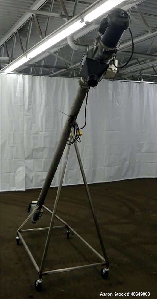 Used Incline Screw Conveyor, Carbon Steel.