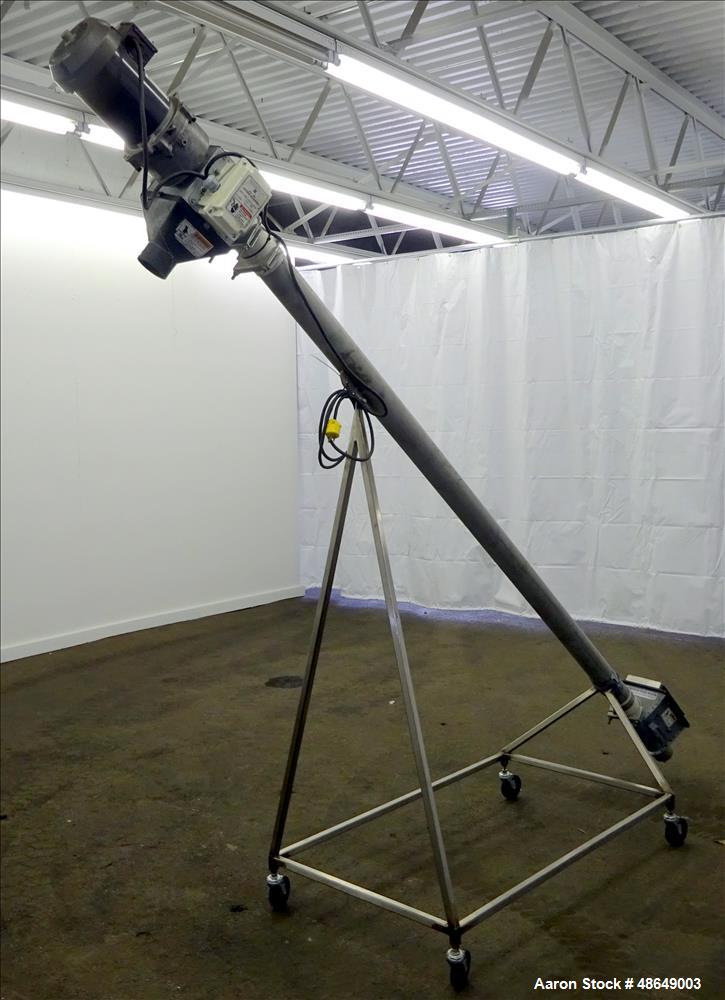 Used Incline Screw Conveyor, Carbon Steel.