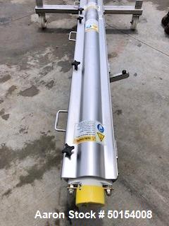 Used S. Howes Inclined Screw Conveyor, Model 4SC16, Stainless Steel.